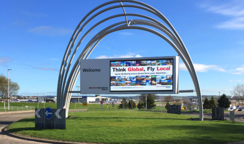 LED backlit advertising – Aberdeen airport